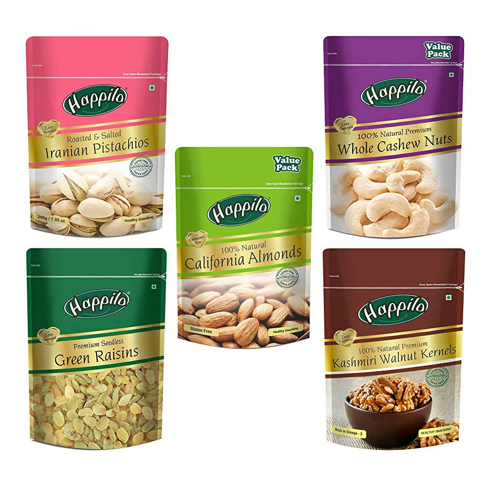 Happilo Premium Healthy Monthly Dry Fruits Combo | Grocsy