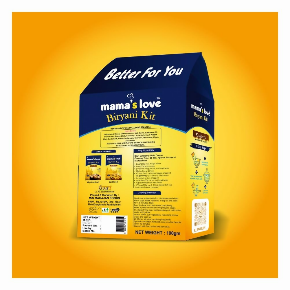 Mama's Love Biryani Kit Kolkata Authentic Recipe | Grocsy