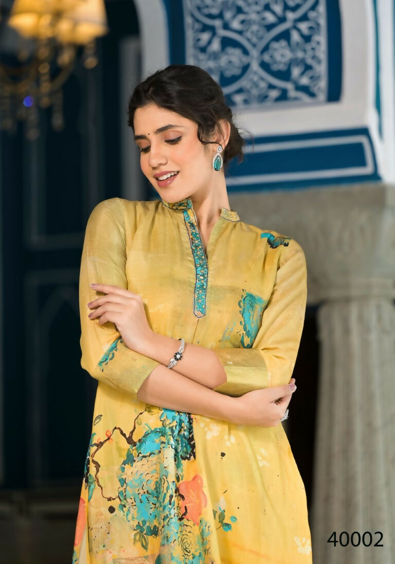 Designer Stylish Mehandi Pure Muslin Stitched Suit - Apoorva | Grocsy