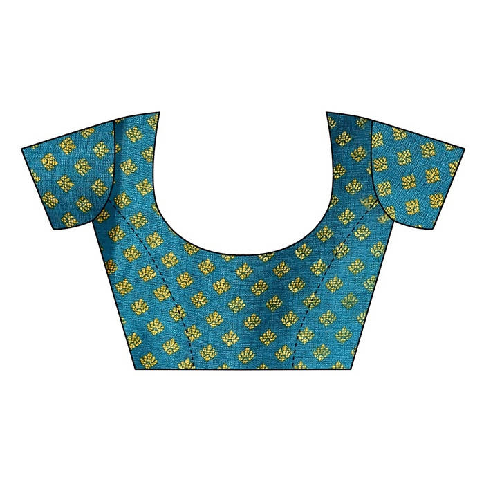 Vamika Blue Kalamkari Print With Jhalar Khadi Silk Saree (KITE BLUE) | Grocsy