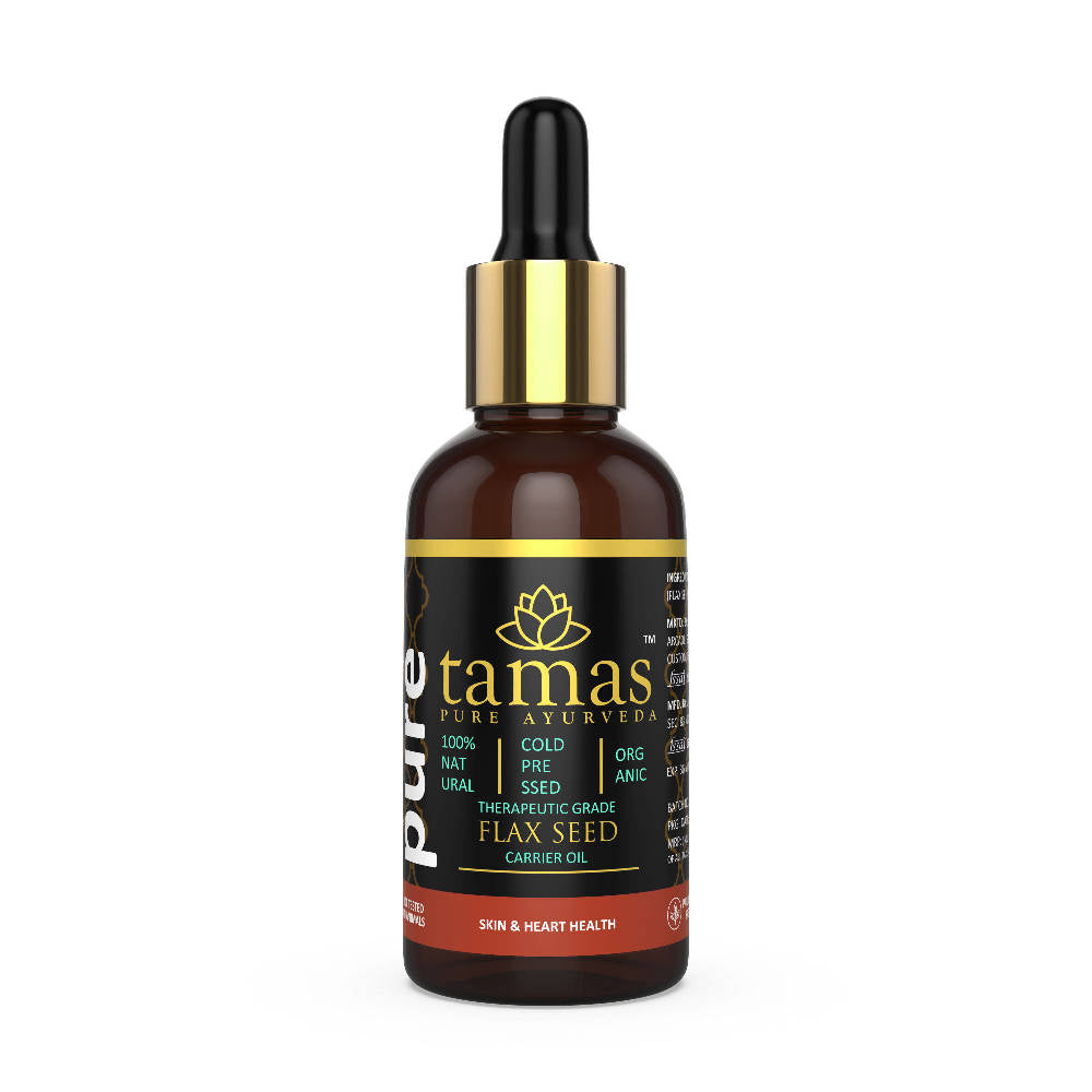 Tamas Pure Ayurveda Organic Flax Seed Cold-Pressed Carrier Oil | Grocsy
