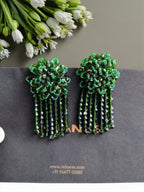 Inhanns Handmade Crystal Water Fall Earrings - Short - Dark Green Small | Grocsy