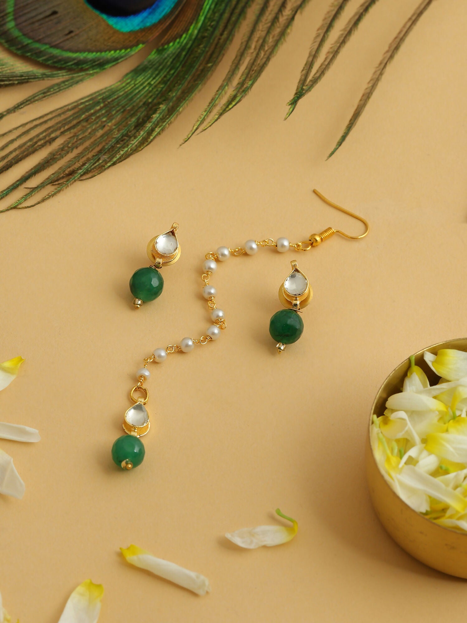 Ruby Raang Maang Tikka And Earrings Set | Grocsy