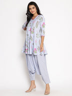 Ahalyaa Crepe Printed Top With Harem Pant | Grocsy