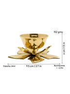 Spillbox Gold Toned Kamal Jyothi Diya Pooja Essentials | Grocsy