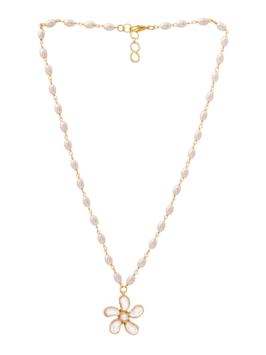 Ruby Raang Gold Flower Kundan Necklace | Grocsy