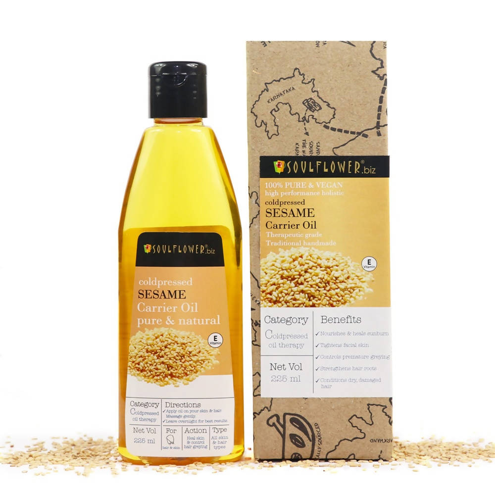 Soulflower Coldpressed Sesame Carrier Oil Pure & Natural | Grocsy