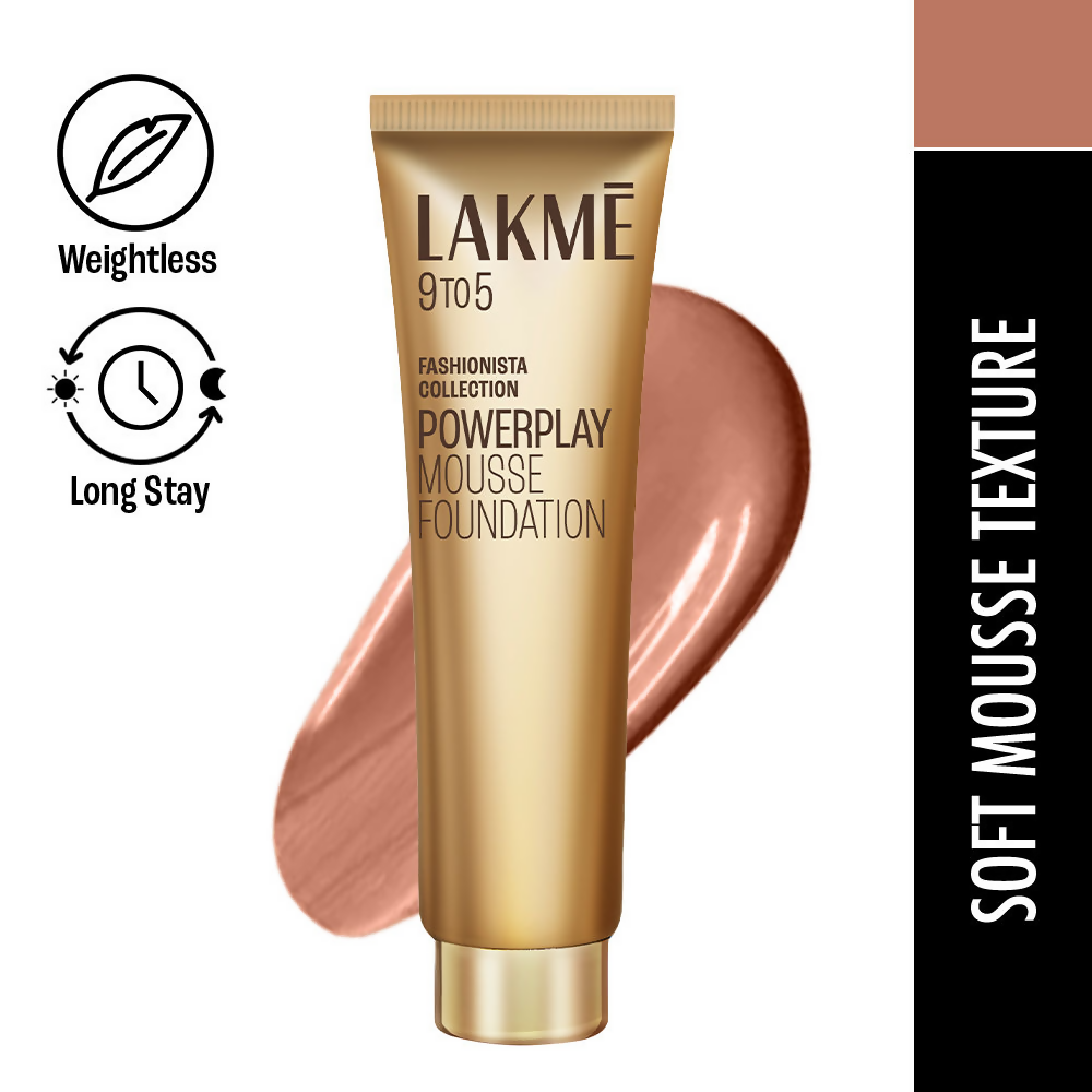 Lakme 9 To 5 Powerplay Mousse Foundation - Rose Honey | Grocsy