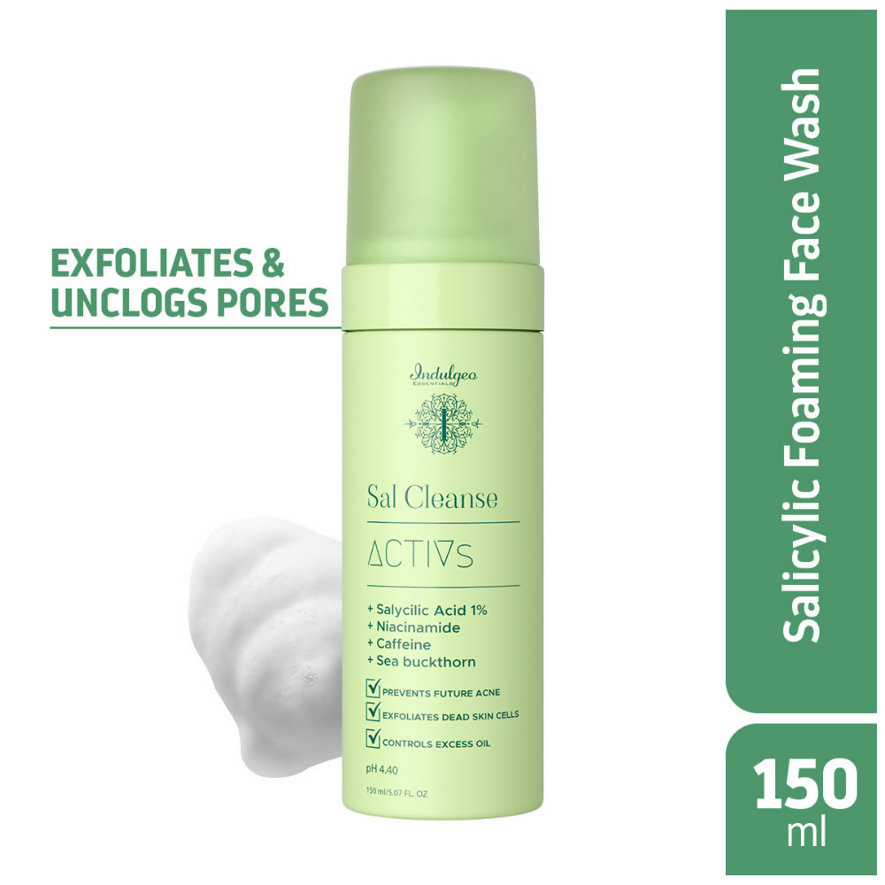 Indulgeo Essentials Sal Cleanse - Salicylic Acid Foaming Face Wash | Grocsy
