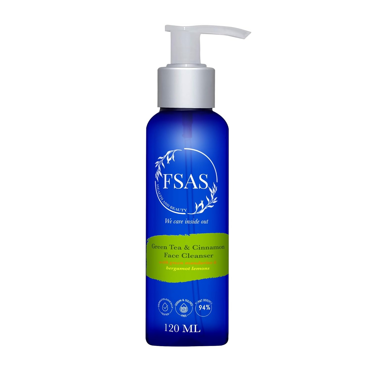 FSAS Health and Beauty 94% Plant-Derived Green Tea and Cinnamon Face Cleanser | Grocsy