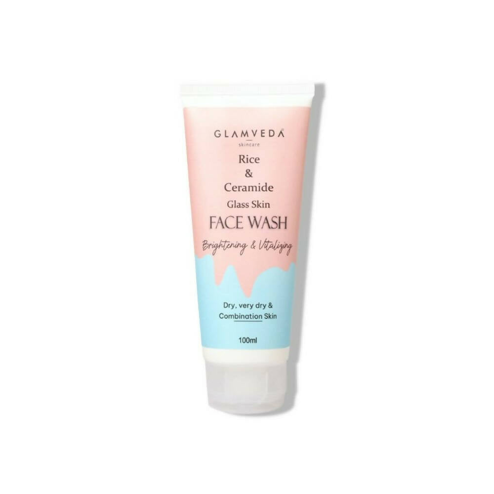 Glamveda Rice & Ceramide Glass Skin Face Wash | Grocsy