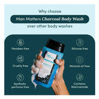 Man Matters Charcoal Body Wash With Menthol, 5% Niacinamide, Instant Cooling | Grocsy