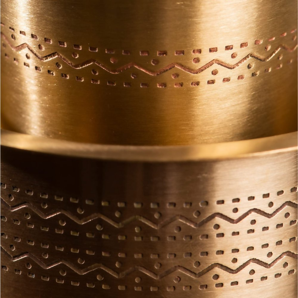 Sidapur Brass Dabara - Etched Matt | Grocsy