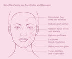 Natural Vibes Rose Quartz Vibrating Face Massage Roller with Free Gold Beauty Elixir Oil | Grocsy