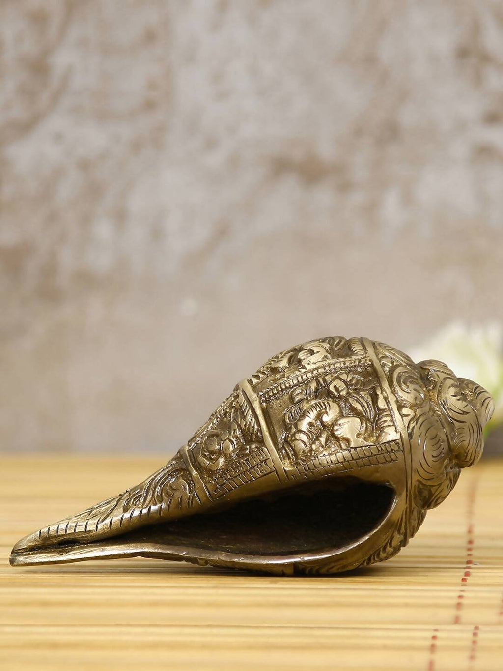 eCraftIndia Gold-Toned Handcrafted Auspicious Lord Ganesha Shankh Showpiece | Grocsy
