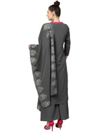 Ahalyaa Grey Crepe Printed Kurta Palazzo Set With Dupatta | Grocsy