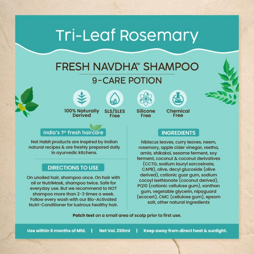 Nat Habit Tri-Leaf Rosemary Navdha Shampoo | Grocsy