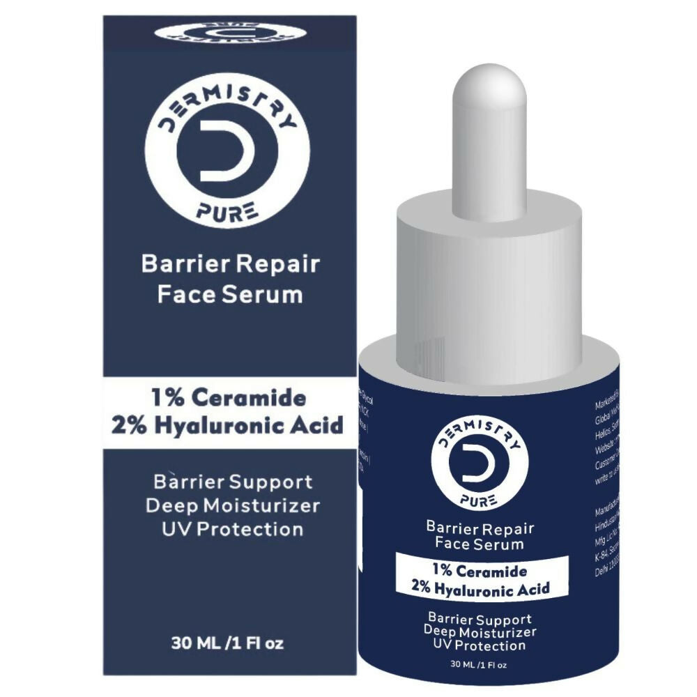 Dermistry Pure 1% Ceramide 2% Hyaluronic Acid Sensitive & Dry Skin Moisturizer Barrier Repair Serum | Grocsy
