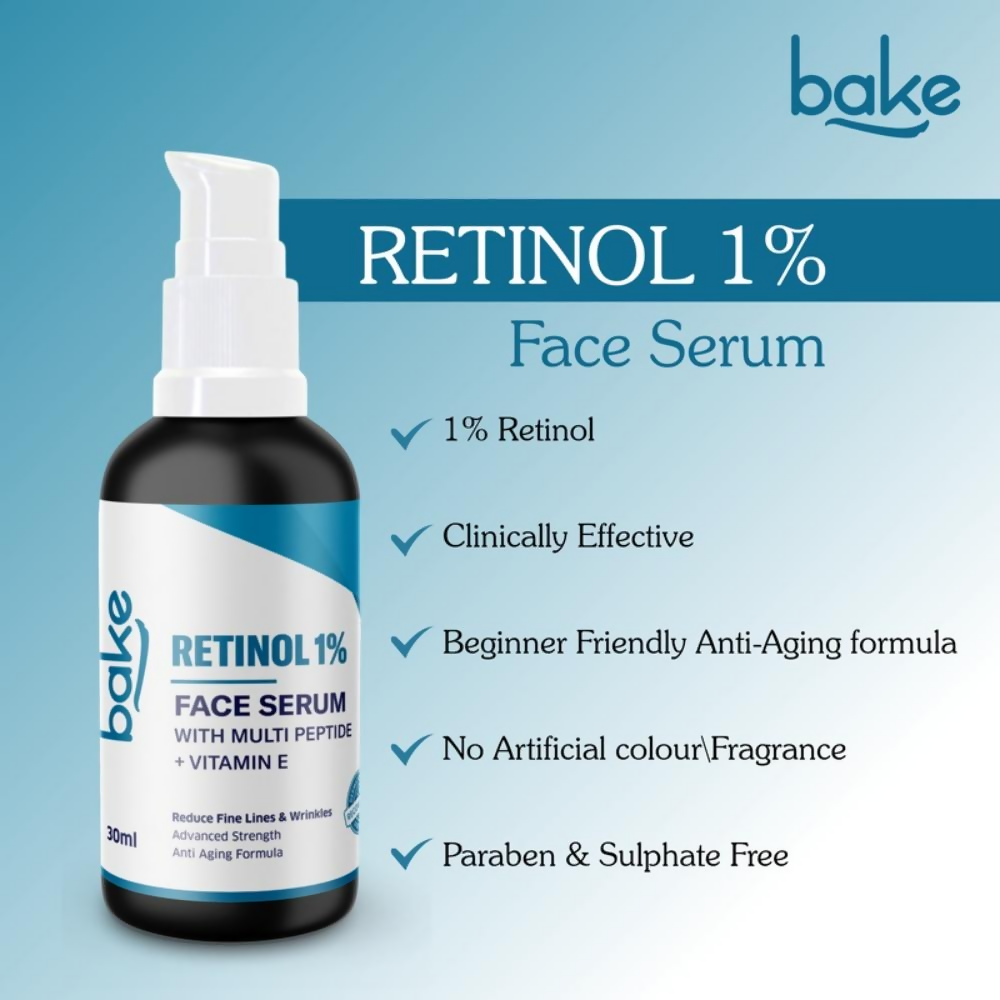 Bake Retinol 1% Face Serum With Multi Peptide + Vitamin E | Grocsy