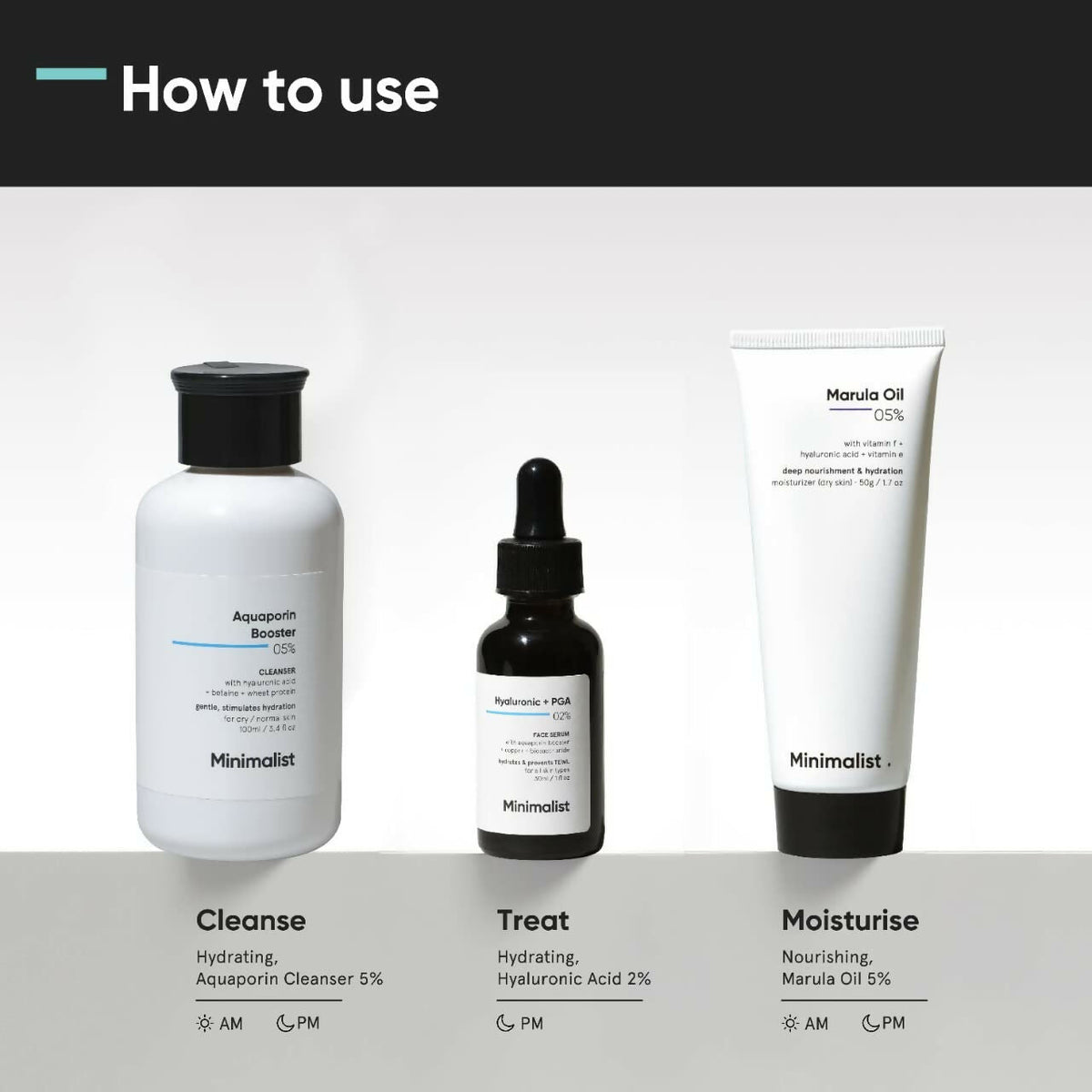 Minimalist Dry Skincare Kit - Face Wash, Moisturizer & Serum | Grocsy
