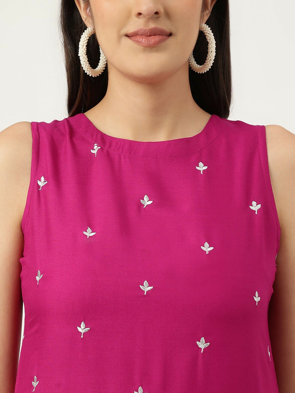 Joban Fashion Pink Rayon and Embroidered Work Straight Kurta Bottom Set | Grocsy