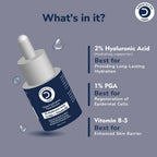 Dermistry Pure 2% Hyaluronic Acid 5% PGA Vit B5 Moisturiser Face Serum For Sensitive & Dry Skin | Grocsy