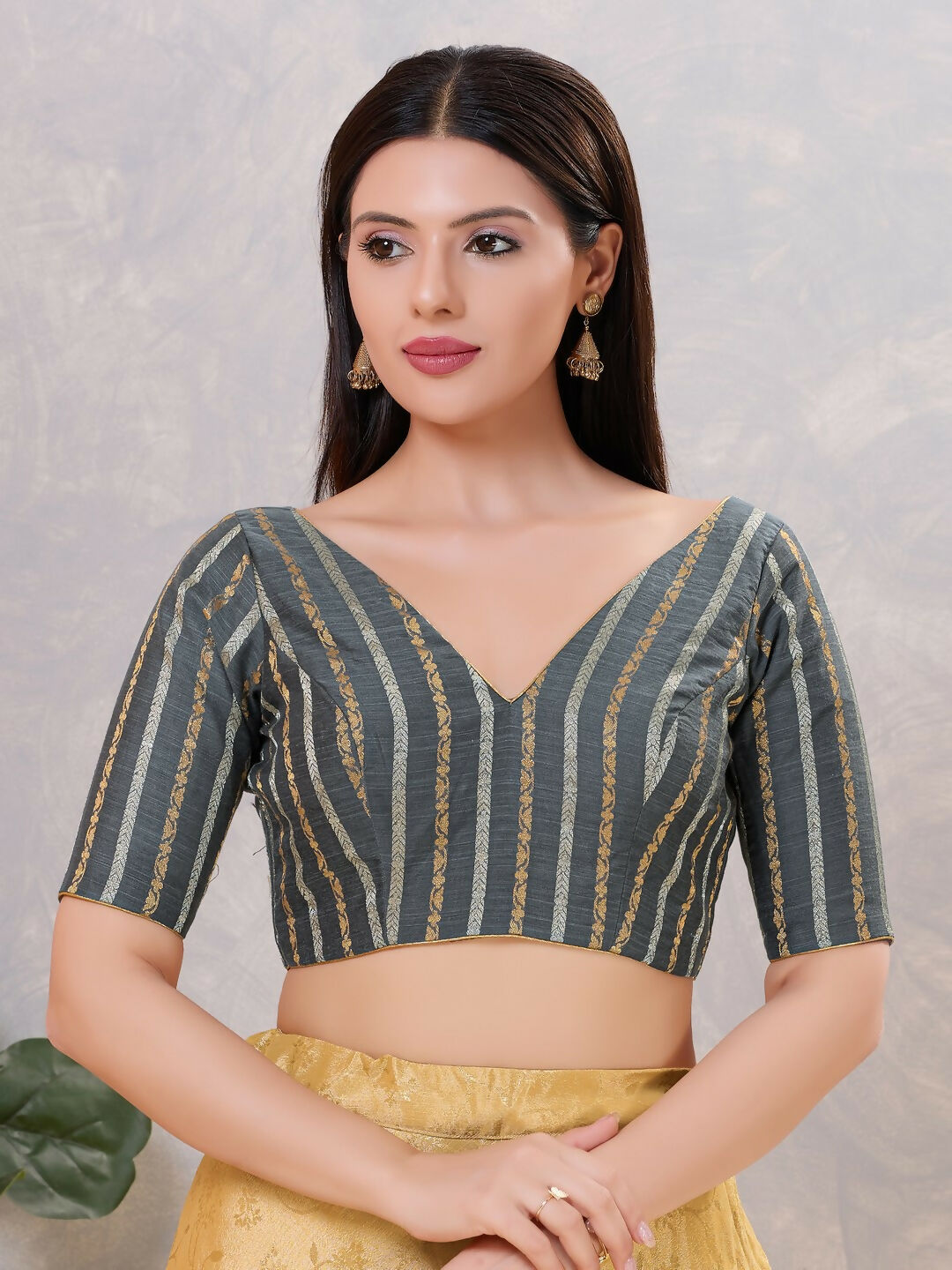 Joban Fashion Women Cotton Blend Grey Stitched Blouse | Grocsy