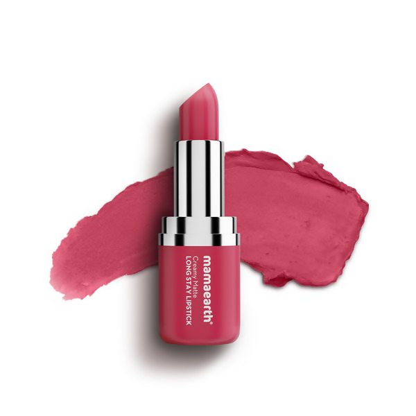 Mamaearth Creamy Matte Long Stay Lipstick - Rosewood Pink | Grocsy