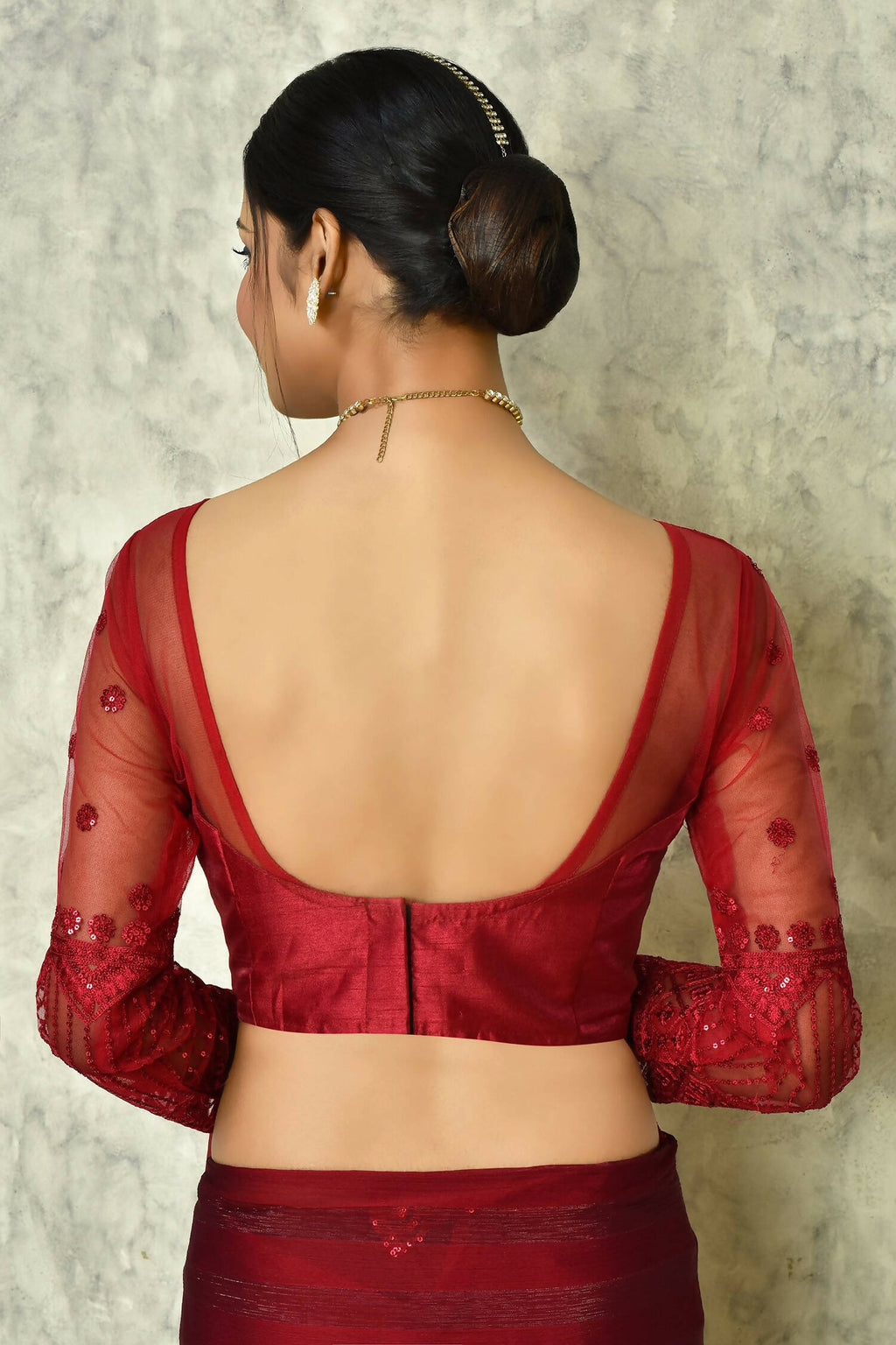 Maroon Silk Stripe Saree With Blouse Piece - Purvi | Grocsy