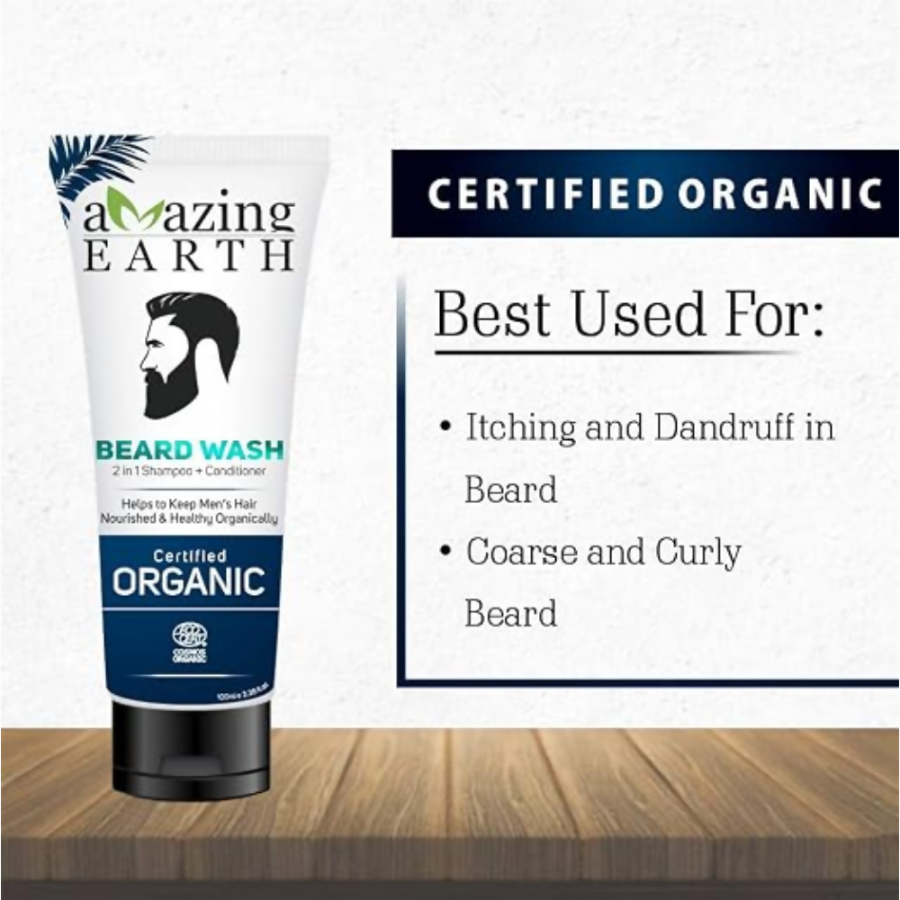 Amazing Earth Certified Organic Beard Oil and Beard Wash | Grocsy