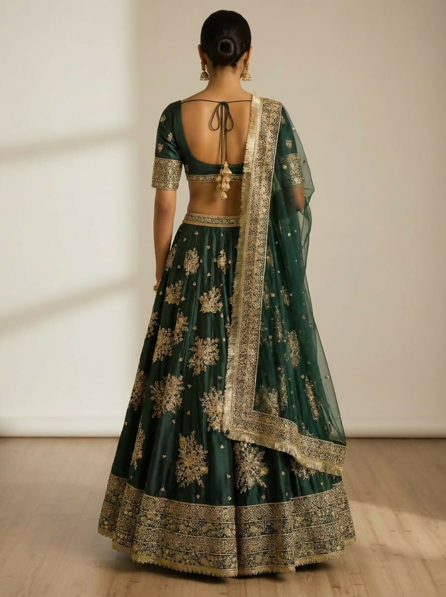 Lehenga Mart Designer Indian Wedding Lehenga Choli-Green | Grocsy
