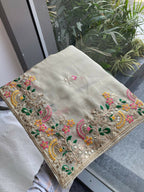 Teeya Creation New Trendy Party Wear Soft Silk Saree-Cream | Grocsy