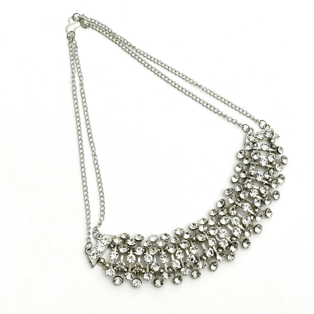 Mominos Fashion Johar Kamal Silver-Plated Brass Finish Kundan Choker For Women | Grocsy