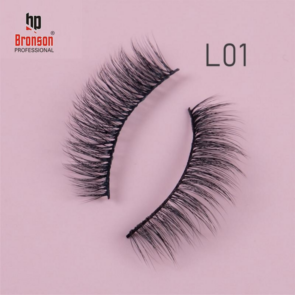 Bronson Professional Eyelash Set 3d False Long And Natural Eye Makeup - L01 | Grocsy