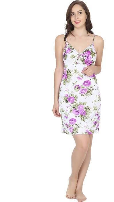 Ruhani Printed Short Nighty Fits Bust (Ruhani-NT-08-FS) | Grocsy
