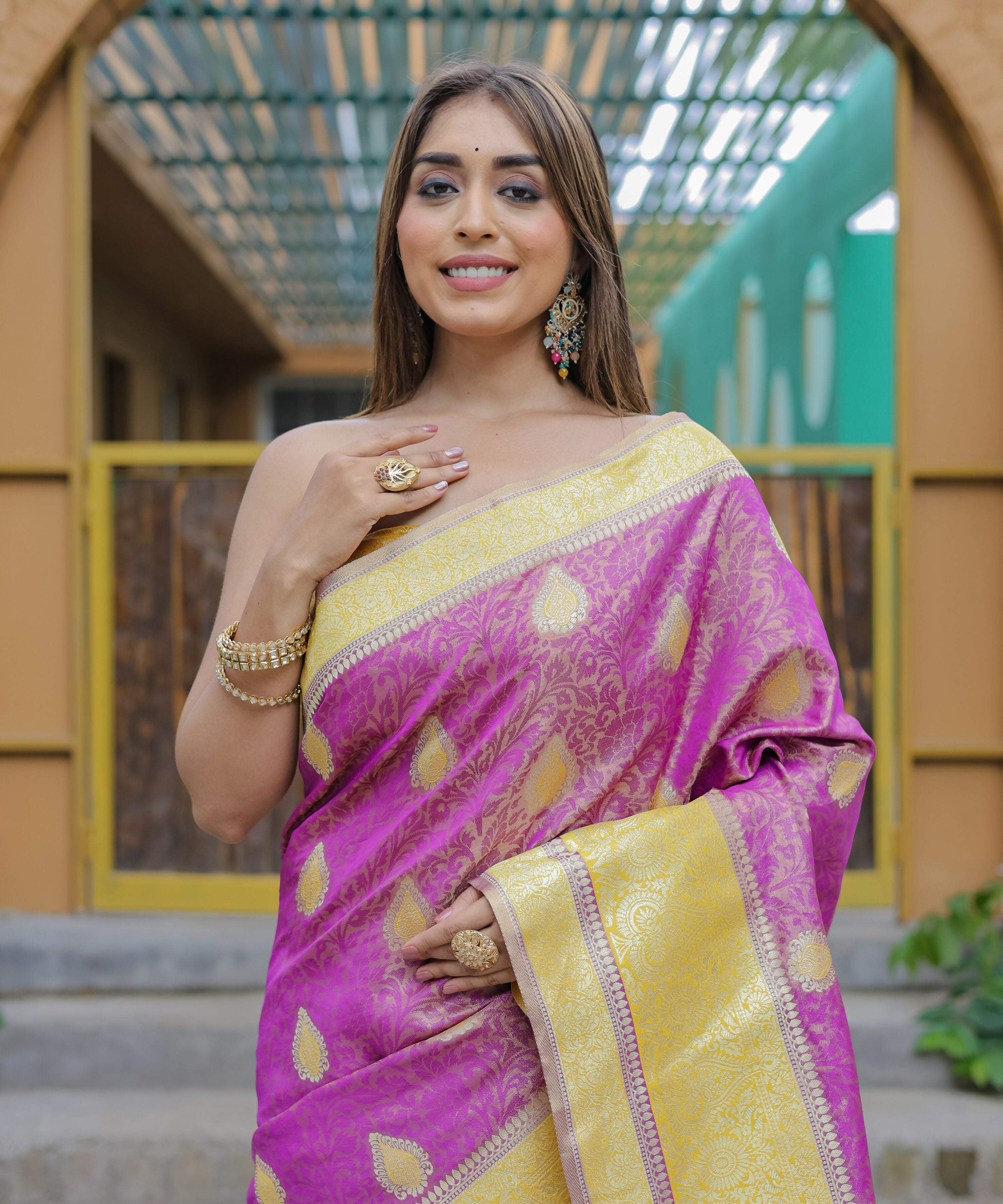 Vamsee Madhavi Purple Soft Silk Saree | Grocsy