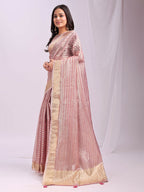 Shree Shyam Fashion Organza Pink Saree | Grocsy