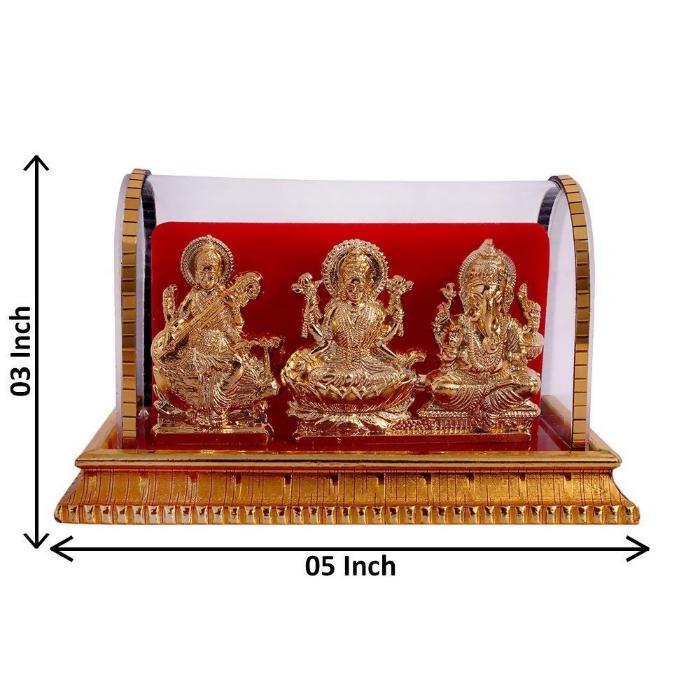 International Gift Metal Lord Ganesh and Maa Lakshmi, Sarswati Idol | Grocsy