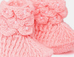 Chutput Kids Woollen Hand Knitted Self Desgin Detailed Booties - Pink | Grocsy