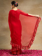 kasee Poly Chiffon Saree | Grocsy