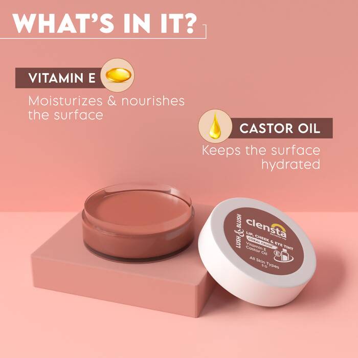 Clensta Lush & Blush Lip, Cheek & Eye Tint 06 Coral Crush | Grocsy