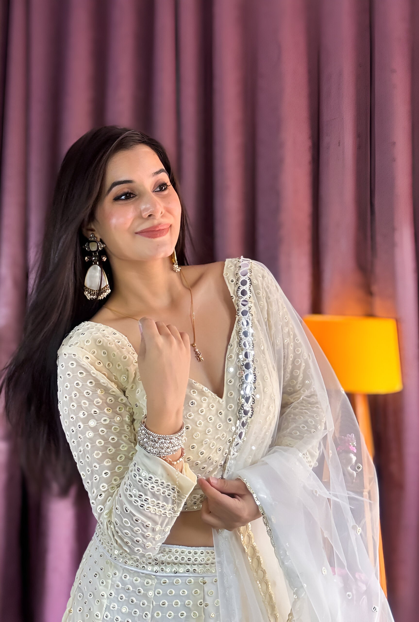 Lehenga Mart Designer Bollywood Style Wedding Wear Lehenga Choli - White | Grocsy