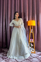 Lehenga Mart Designer Bollywood Style Wedding Wear Lehenga Choli - White | Grocsy