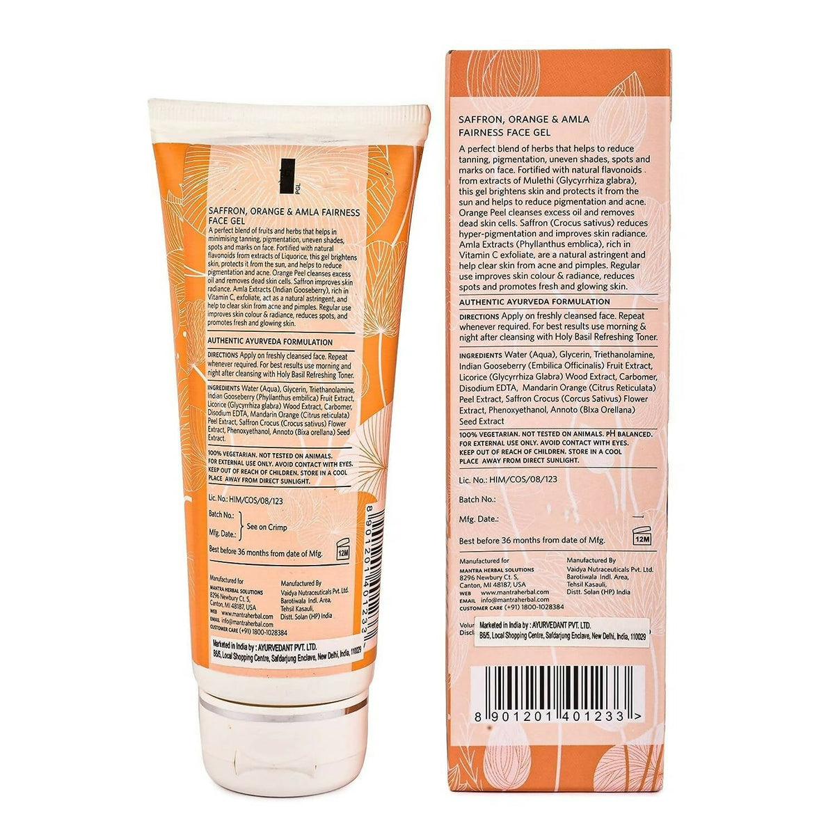 Mantra Herbal Saffron, Orange and Amla Glowing Face Gel | Grocsy