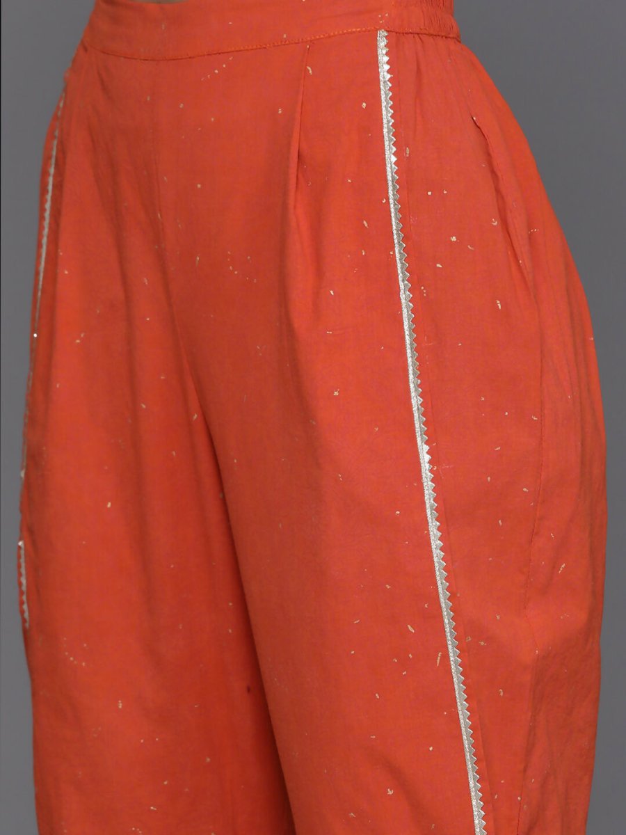 Ahalyaa Women's Traditional Wear Co-ods - Orange | Grocsy