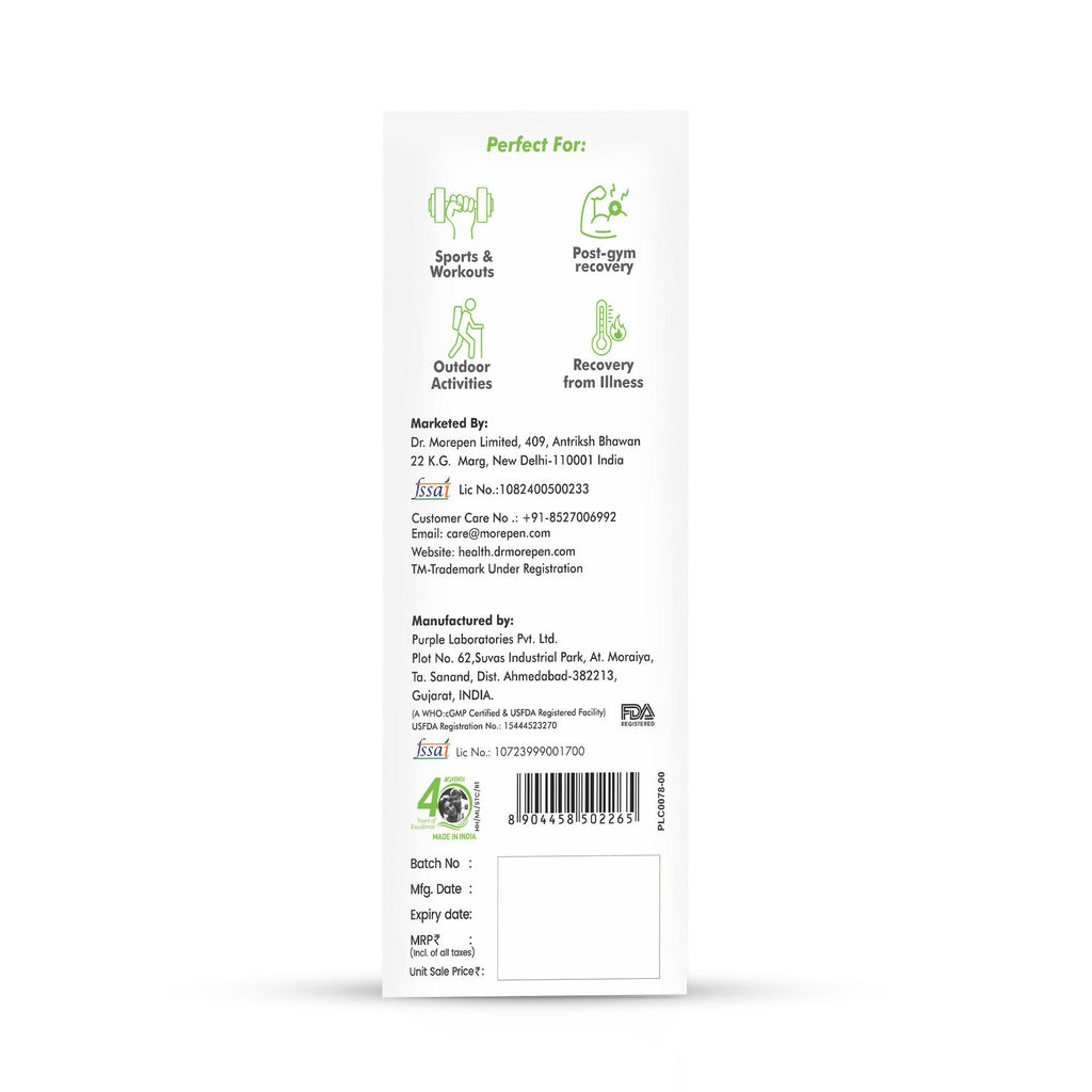 Dr. Morepen Hydrolyte Electrolyte & Vitamin Drink Mix - Lemon Lime | Grocsy