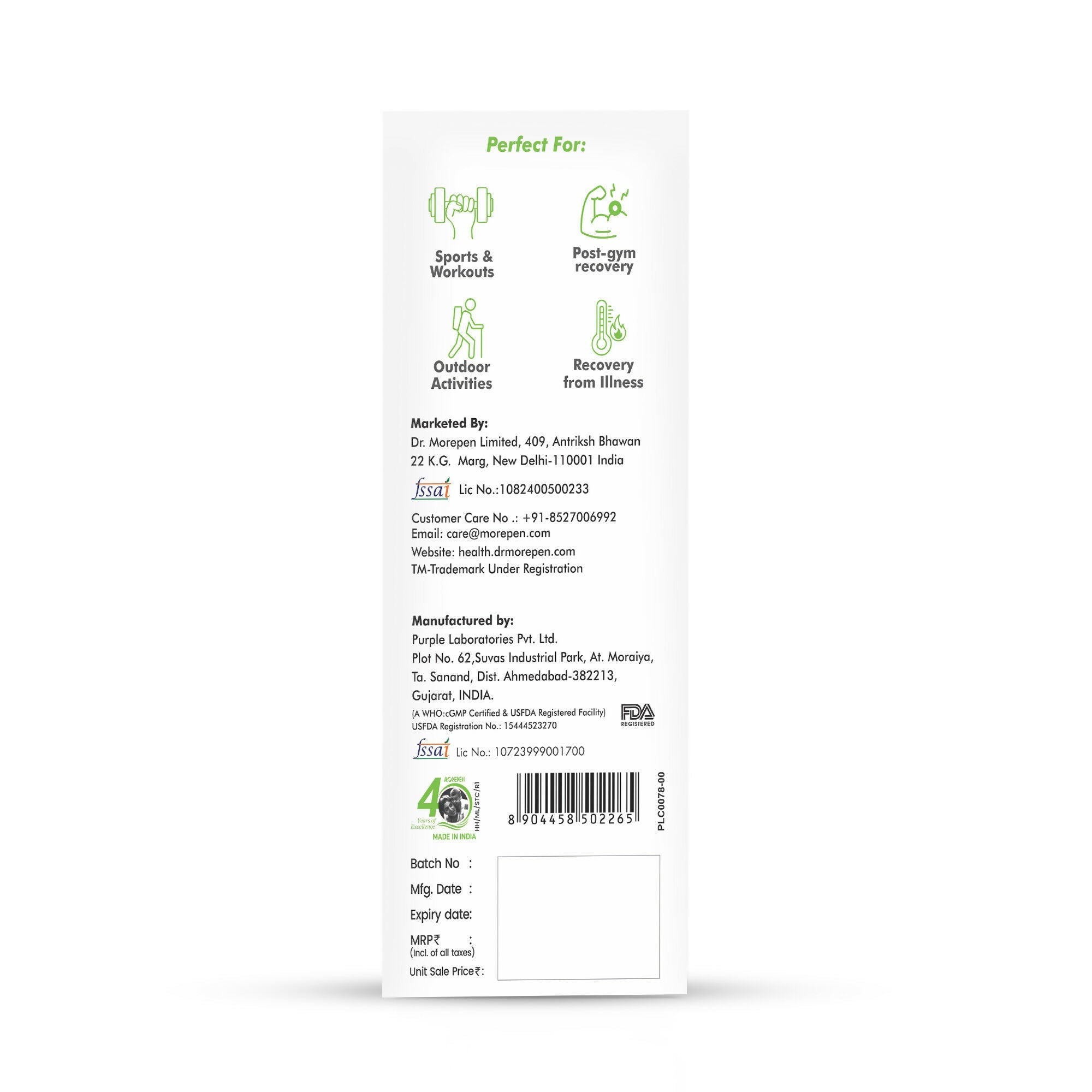 Dr. Morepen Hydrolyte Electrolyte & Vitamin Drink Mix - Lemon Lime | Grocsy