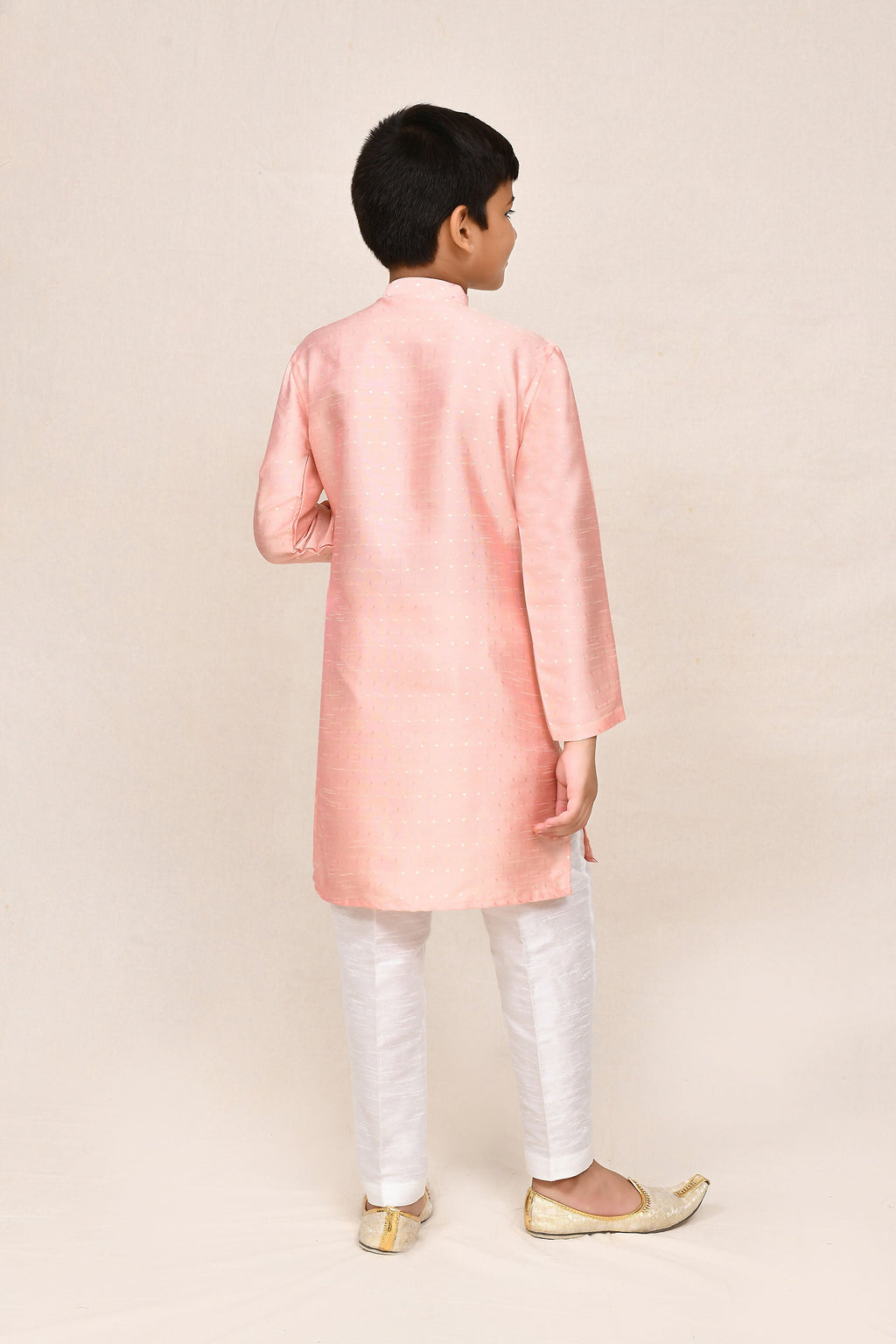 Joban Fashion Silk Peach Kurta With Straight Fit Pant | Grocsy