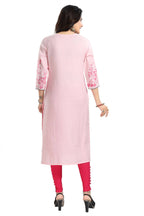 Snehal Creations Pretty Pink Rayon Textured Print Long Kurta For Women | Grocsy