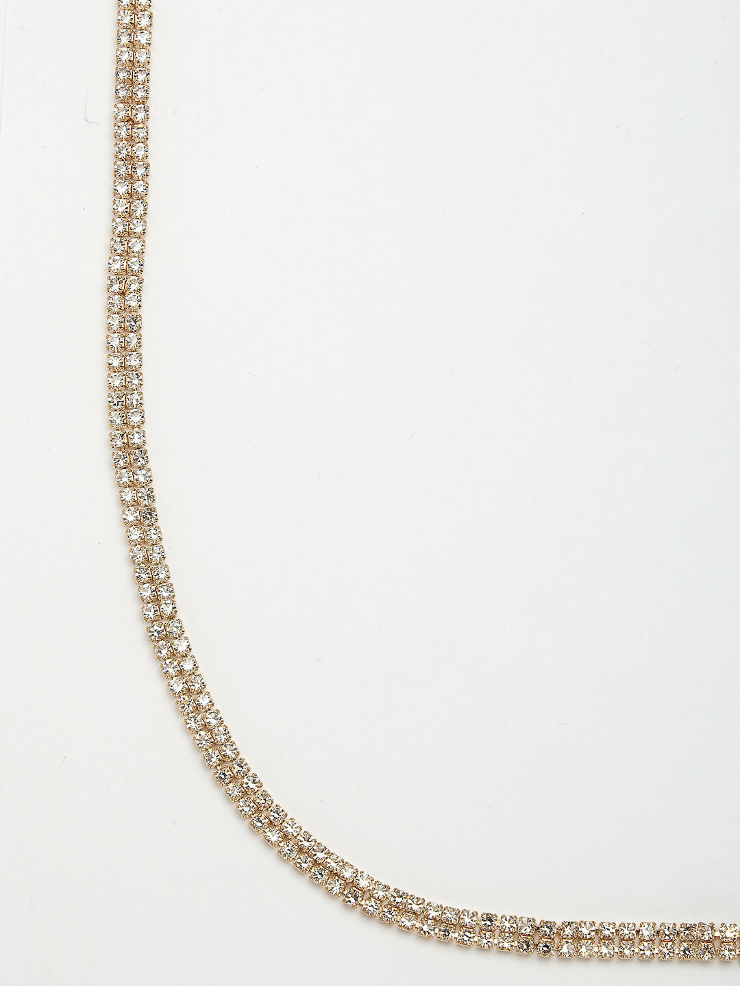 NVR Women's Gold-Polished AD-Studded Double Layered Kamarbandh Waist Chain | Grocsy